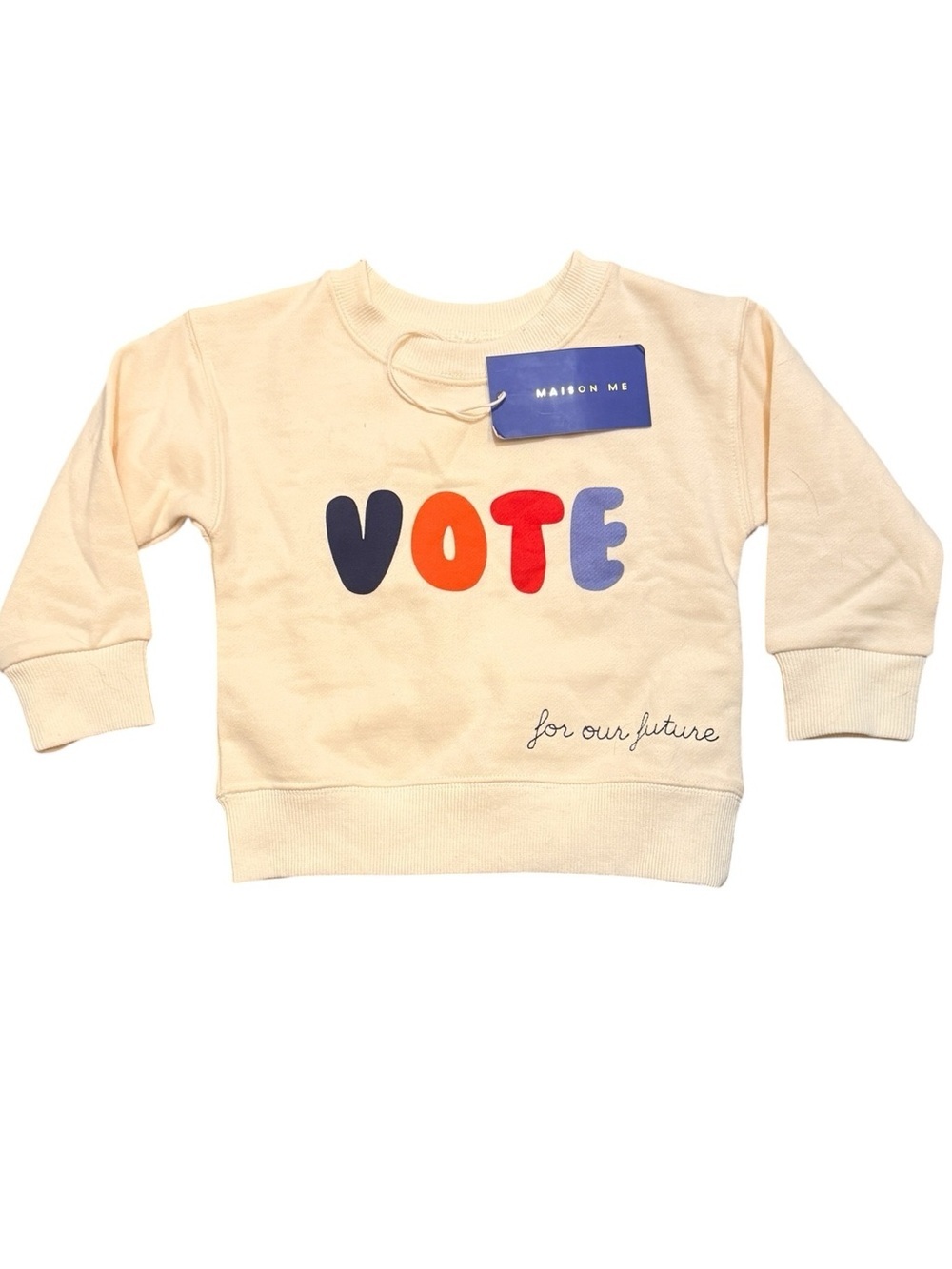 Maisonette Maison Me VOTE Graphic Soft Crewneck Sweatshirt - 3 NEW